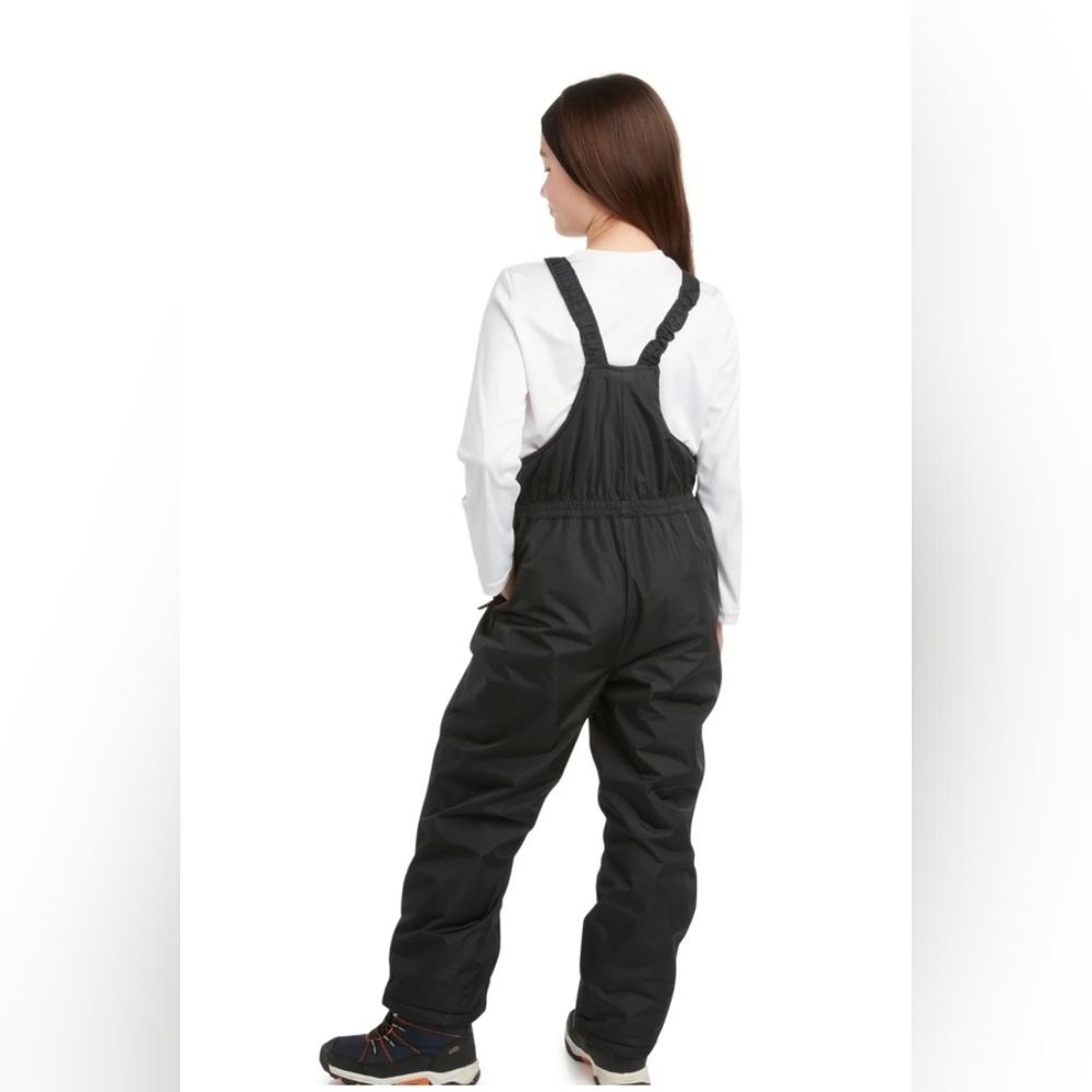 Kids Black Snow Bib Overalls - Picture 2 of 10